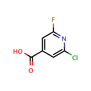 Chemical structure of 2-Chloro-6-fluoroisonicotinic acid , CAS 1211521-09-3, AChemBlock U140296