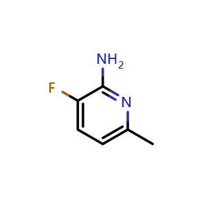 Chemical structure of 2-Amino-3-fluoro-6-methylpyridine , CAS 1211520-83-0, AChemBlock U140297