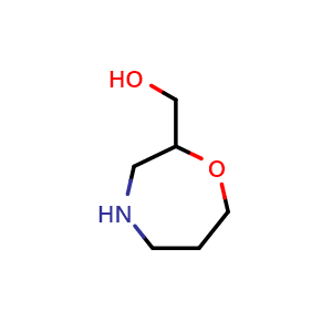 Chemical structure of 2-(Hydroxymethyl)homomorpholine , CAS 1207254-23-6, AChemBlock U140314