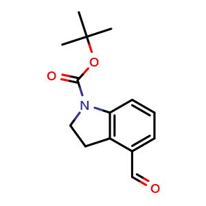 Chemical structure of 1-Boc-4-formylindoline , CAS 1207194-48-6, AChemBlock U140318