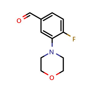 Chemical structure of 4-Fluoro-3-morpholinobenzaldehyde , CAS 1197193-13-7, AChemBlock U140384