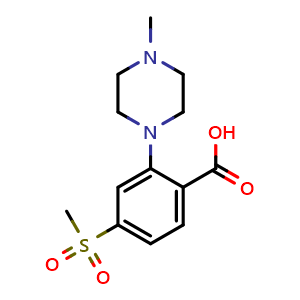 Chemical structure of 2-(4-Methyl-1-piperazinyl)-4-(methylsulfonyl)benzoic acid , CAS 1197193-10-4, AChemBlock U140386