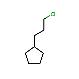 Chemical structure of (3-Chloropropyl)cyclopentane , CAS 119507-55-0, AChemBlock U140408