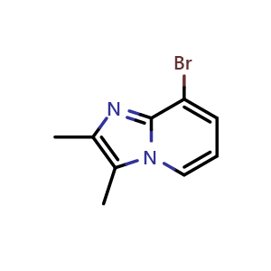 Chemical structure of 8-bromo-2,3-dimethyl-imidazo[1,2-a]pyridine , CAS 1194376-04-9, AChemBlock U140409