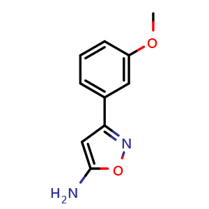 Chemical structure of 5-Amino-3-(3-methoxyphenyl)isoxazole , CAS 119162-46-8, AChemBlock U140422