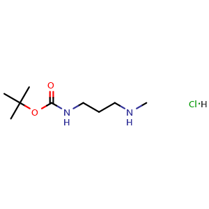 Chemical structure of 1-(boc-amino)-3-(methylamino)propane hydrochloride , CAS 1188264-02-9, AChemBlock U140428