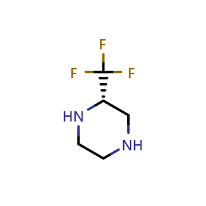 Chemical structure of (S)-2-Trifluoromethyl-piperazine , CAS 1187931-35-6, AChemBlock U140432