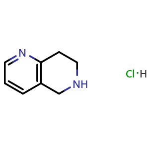 Chemical structure of 5,6,7,8-Tetrahydro-1,6-naphthyridine hydrochloride , CAS 1187830-51-8, AChemBlock U140440