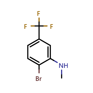 Chemical structure of 2-Bromo-N-methyl-5-(trifluoromethyl)aniline , CAS 1187395-73-8, AChemBlock U140442