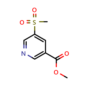 Chemical structure of Methyl 5-(Methylsulfonyl)nicotinate , CAS 1186663-66-0, AChemBlock U140447