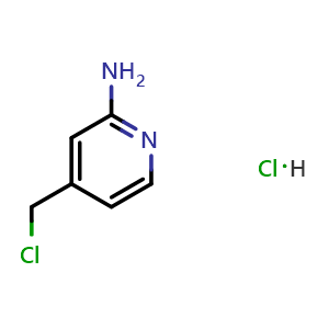 Chemical structure of 2-Amino-4-(chloromethyl)pyridine hydrochloride , CAS 1186663-31-9, AChemBlock U140457