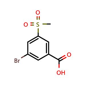 Chemical structure of 3-Bromo-5-(methylsulfonyl)benzoic Acid , CAS 1186518-98-8, AChemBlock U140463