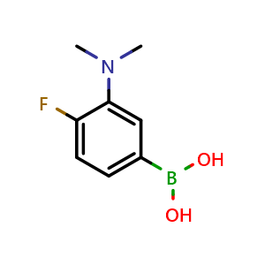 Chemical structure of 3-(Dimethylamino)-4-fluorophenylboronic acid , CAS 1186215-34-8, AChemBlock U140464