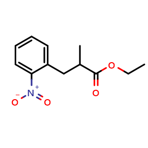 Chemical structure of Ethyl 2-Methyl-3-(2-nitrophenyl)propanoate , CAS 1185180-57-7, AChemBlock U140471
