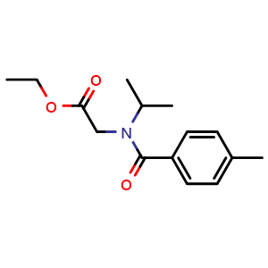 Chemical structure of Ethyl 2-(N-isopropyl-4-methylbenzamido)acetate , CAS 1184809-91-3, AChemBlock U140473