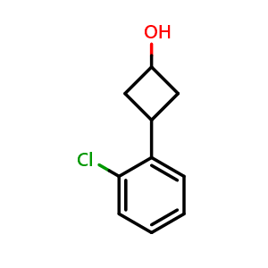 Chemical structure of 3-(2-Chlorophenyl)cyclobutanol , CAS 1182960-42-4, AChemBlock U140482