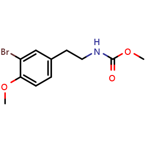 Chemical structure of Methyl 3-Bromo-4-methoxyphenethylcarbamate , CAS 1181691-32-6, AChemBlock U140486