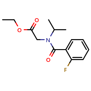 Chemical structure of Ethyl 2-(2-fluoro-N-isopropylbenzamido) acetate , CAS 1178656-67-1, AChemBlock U140492