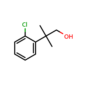 Chemical structure of 2-(2-Chlorophenyl)-2-methyl-1-propanol , CAS 1176587-58-8, AChemBlock U140499