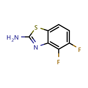 Chemical structure of 2-Amino-4,5-difluorobenzothiazole , CAS 1175278-16-6, AChemBlock U140504
