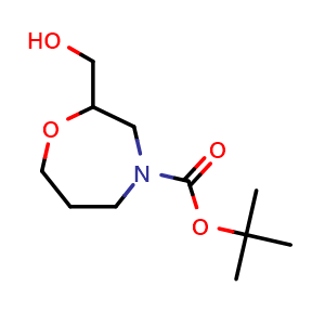 Chemical structure of 4-Boc-2-(hydroxymethyl)homomorpholine , CAS 1174020-52-0, AChemBlock U140506