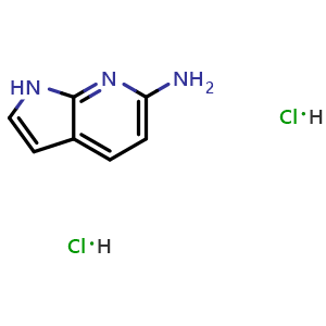 Chemical structure of 6-Amino-7-azaindole dihydrochloride , CAS 1170585-19-9, AChemBlock U140523