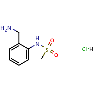 Chemical structure of 2-(Methylsulfonylamino)benzylamine hydrochloride , CAS 1170256-90-2, AChemBlock U140525