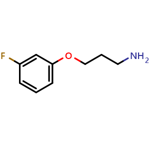 Chemical structure of 3-(3-Fluorophenoxy)propylamine , CAS 116753-49-2, AChemBlock U140529