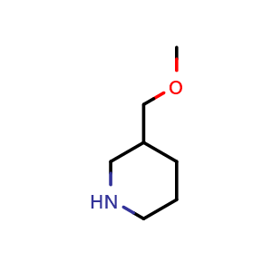 Chemical structure of 3-(methoxymethyl)piperidine , CAS 116574-72-2, AChemBlock U140535