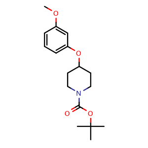 Chemical structure of tert-Butyl 4-(3-methoxyphenoxy) piperidine-1-carboxylate , CAS 1159982-40-7, AChemBlock U140554