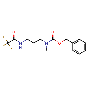 Chemical structure of Benzyl methyl(3-(2,2,2-trifluoroacetamido)propyl)carbamate , CAS 1158721-70-0, AChemBlock U140559
