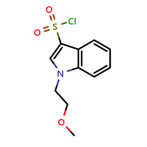 Chemical structure of 1-(2-methoxyethyl)indole-3-sulfonyl chloride , CAS 1158209-65-4, AChemBlock U140579