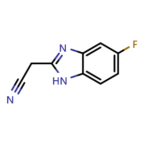 Chemical structure of 2-(Cyanomethyl)-5-fluorobenzimidazole , CAS 115201-20-2, AChemBlock U140605