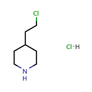 Chemical structure of 4-(2-Chloroethyl)piperidine hydrochloride , CAS 114998-54-8, AChemBlock U140607
