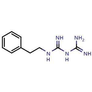 Chemical structure of N-Phenethylbiguanide , CAS 114-86-3, AChemBlock U140611