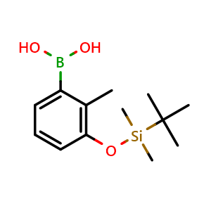 Chemical structure of 3-[(tert-Butyldimethylsilyl)oxy]-2-methylphenylboronic acid , CAS 1148021-80-0, AChemBlock U140613