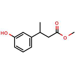 Chemical structure of Methyl 3-(3-Hydroxyphenyl)butanoate , CAS 1142234-38-5, AChemBlock U140631