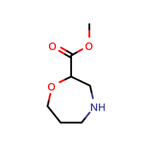 Chemical structure of methyl 1,4-oxazepane-2-carboxylate , CAS 1141669-57-9, AChemBlock U140637