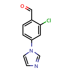 Chemical structure of 2-Chloro-4-(1-imidazolyl)benzaldehyde , CAS 1141669-45-5, AChemBlock U140641