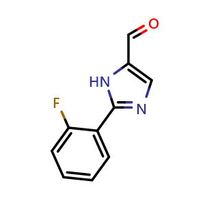 Chemical structure of 2-(2-Fluorophenyl)-1H-imidazole-5-carbaldehyde , CAS 1138033-98-3, AChemBlock U140656