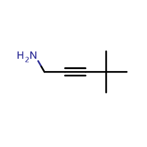 Chemical structure of 4,4-Dimethyl-2-pentyn-1-amine , CAS 113439-90-0, AChemBlock U140666