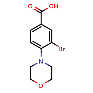 Chemical structure of 3-Bromo-4-morpholinobenzoic acid , CAS 1131594-24-5, AChemBlock U140673