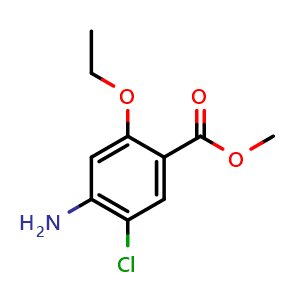 Chemical structure of methyl 4-amino-5-chloro-2-ethoxybenzoate , CAS 112914-03-1, AChemBlock U140676