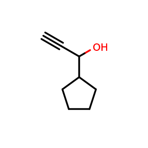 Chemical structure of 1-Cyclopentyl-2-propyn-1-ol , CAS 112256-09-4, AChemBlock U140691