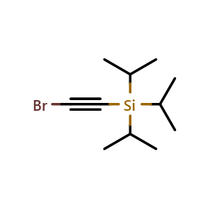 Chemical structure of (bromoethynyl)triisopropylsilane , CAS 111409-79-1, AChemBlock U140698