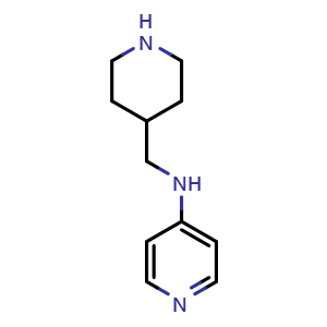 Chemical structure of N-(4-Piperidylmethyl)pyridin-4-amine , CAS 110105-91-4, AChemBlock U140715