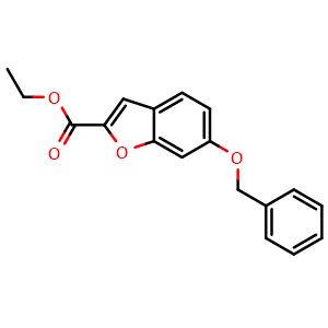 Chemical structure of Ethyl 6-(Benzyloxy)benzofuran-2-carboxylate , CAS 110060-70-3, AChemBlock U140717