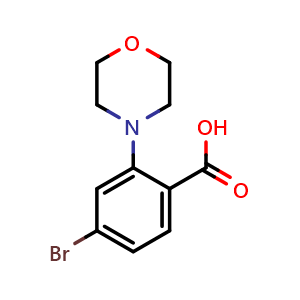 Chemical structure of 4-Bromo-2-morpholinobenzoic acid , CAS 1099687-03-2, AChemBlock U140720