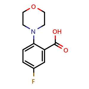 Chemical structure of 5-Fluoro-2-morpholinobenzoic acid , CAS 1096880-75-9, AChemBlock U140727