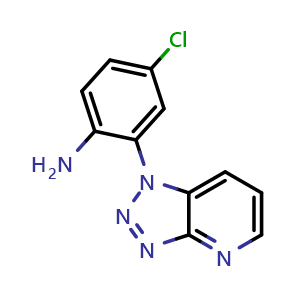 Chemical structure of 2-(1H-[1,2,3]triazolo[4,5-b]pyridin-1-yl)-4-chloroaniline , CAS 1094760-08-3, AChemBlock U140736